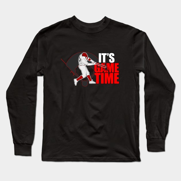 It's Game Time - Baseball (Red) Long Sleeve T-Shirt by adamzworld